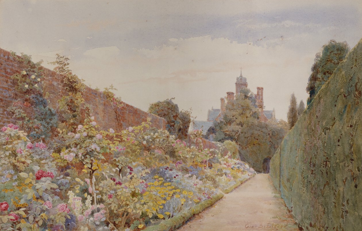 Rosenvandringen i Mynthurst, ca 1940 (penna och akvarell) av George Samuel Elgood