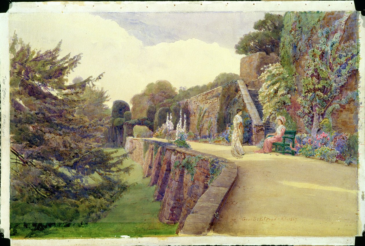 The Terrace at Berkeley Castle, Gloucestershire, 1887 av George Samuel Elgood
