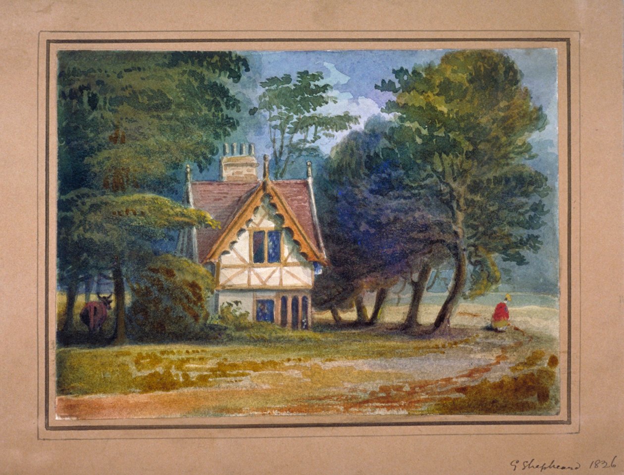 Utsikt över lodgen i Hyde Park, London, 1826. av George Shepheard