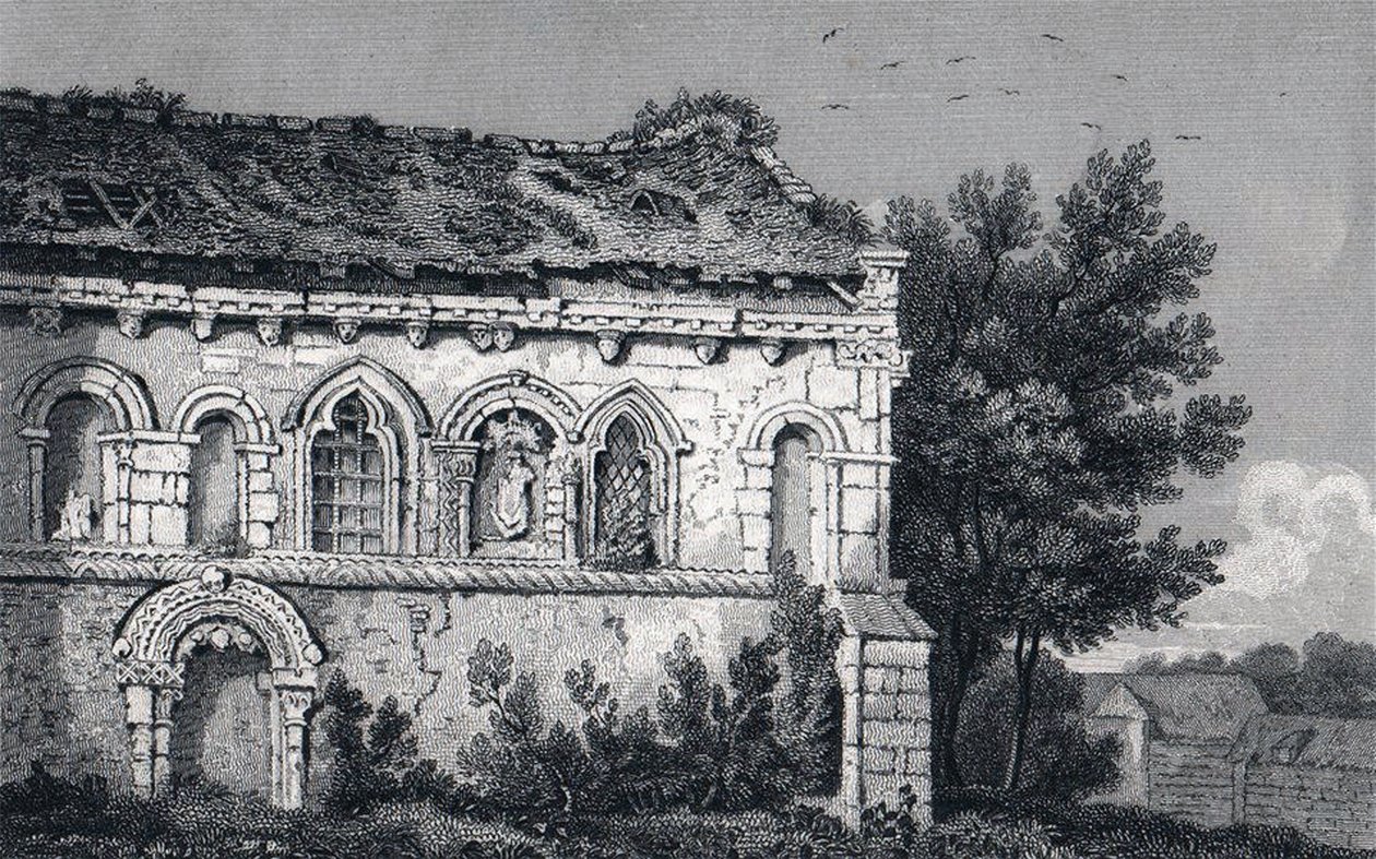 "Berfrestone" (DB) St Nicholas Church 1829 gravyr Barfrestone Kent England av George Shepherd