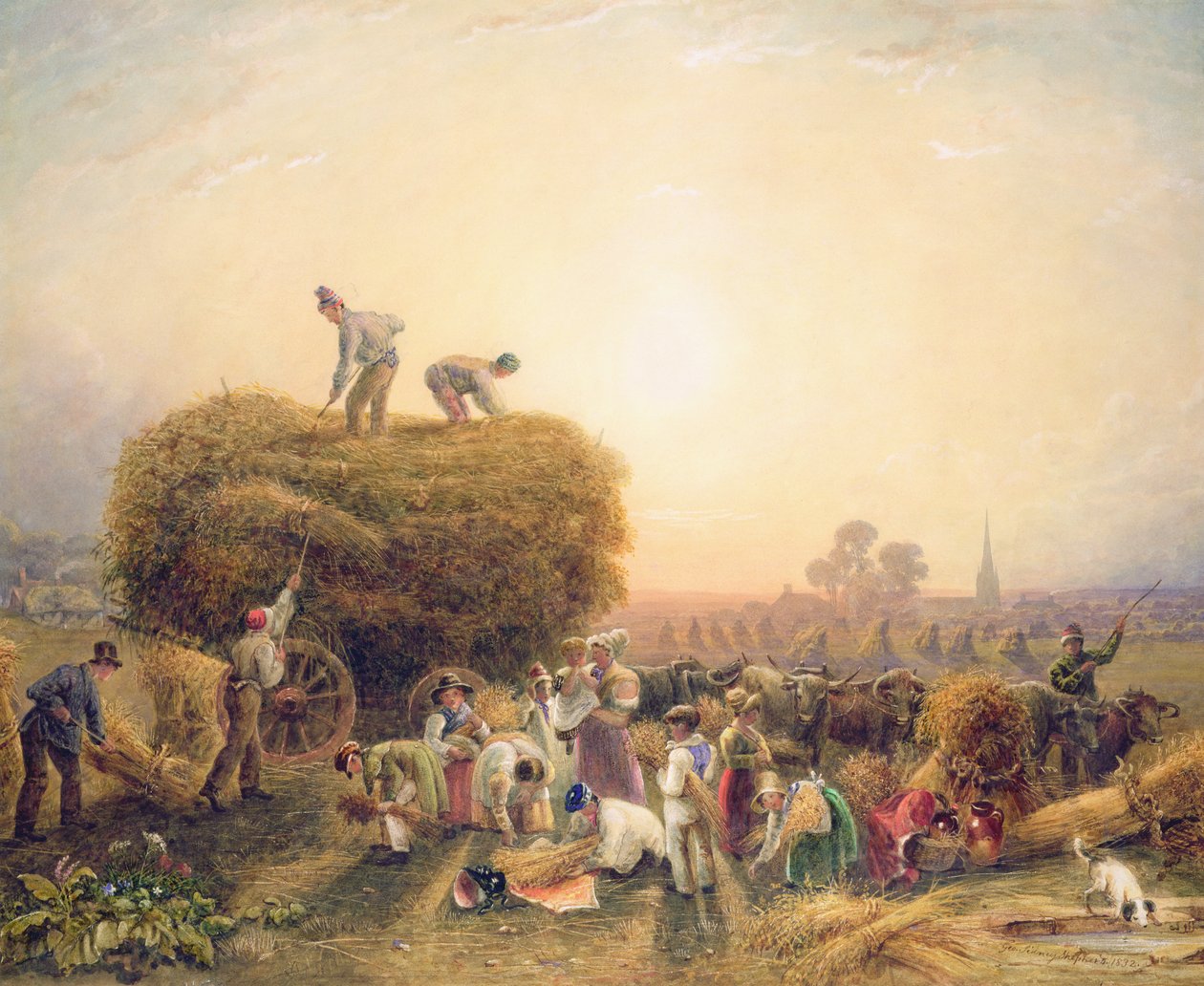 Höslagning, 1832 (wc på papper) av George Shepherd