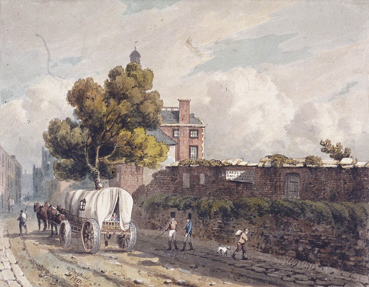 Londonmuren, London, 1811 av George Shepherd