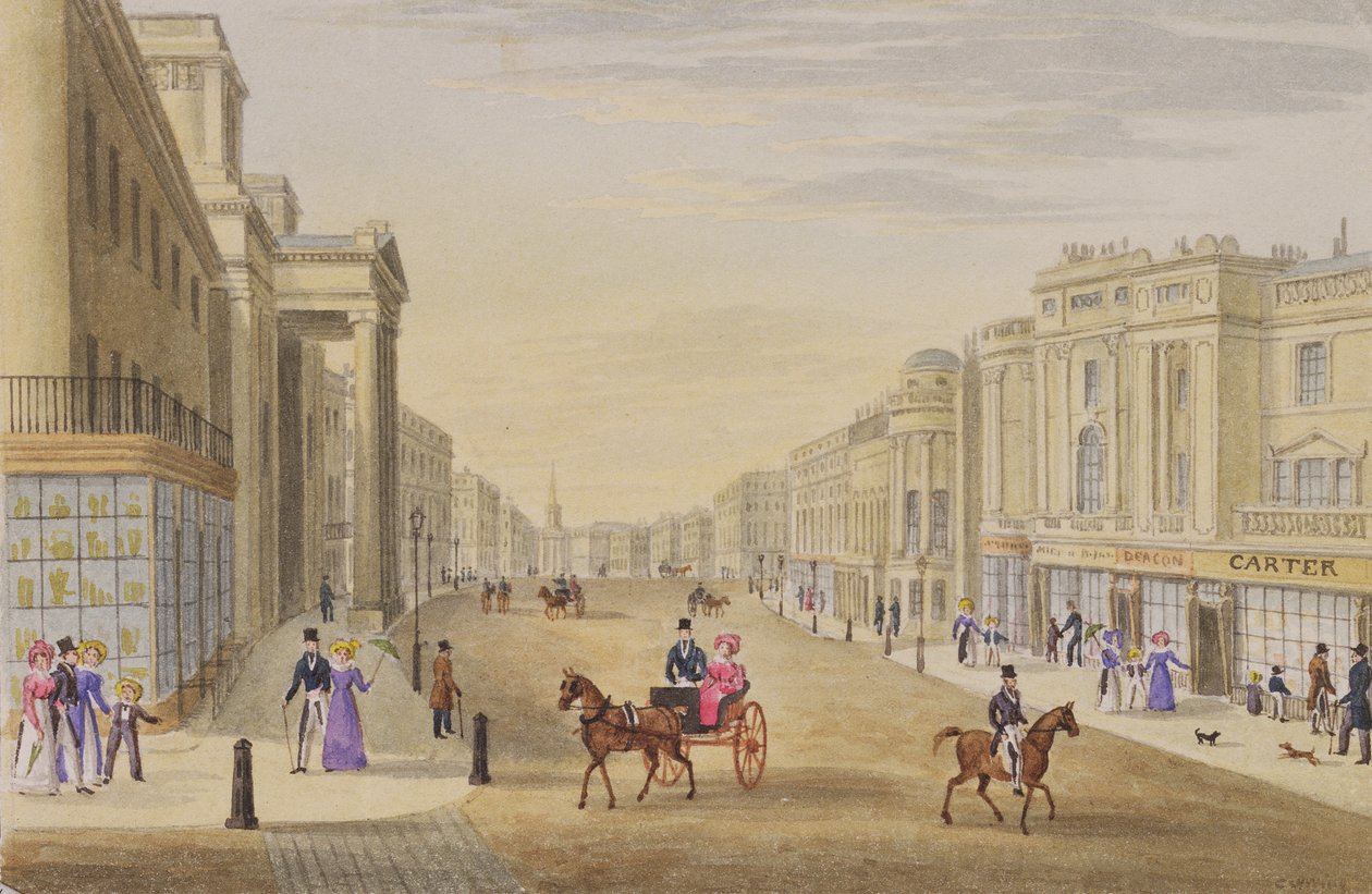 Regent Street, norrut från Hanover Street, ca 1830 av George Shepherd