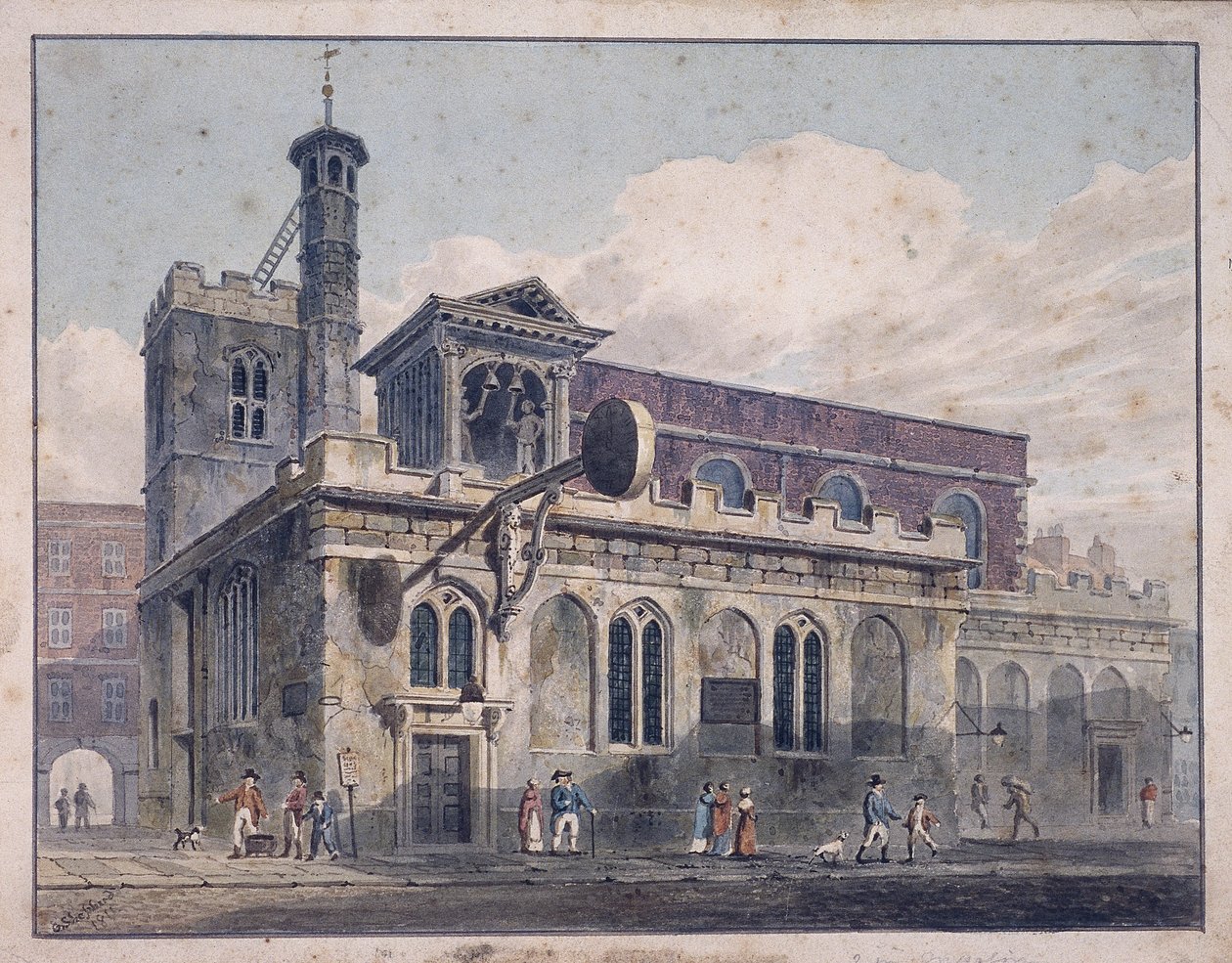 St Dunstan i väster, London, 1811 av George Shepherd