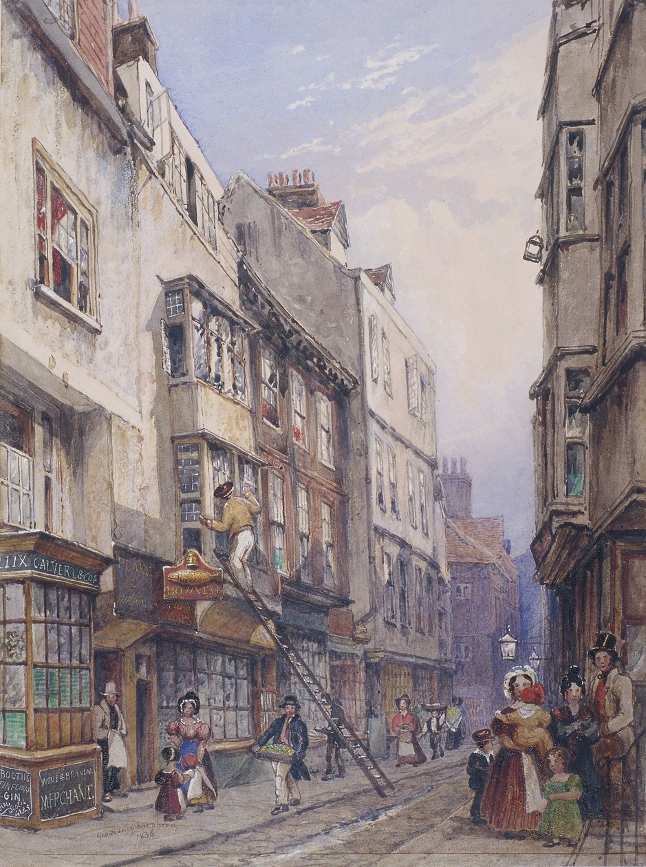 Bell Yard nära Chancery Lane, London, 1835 av George Sidney Shepherd