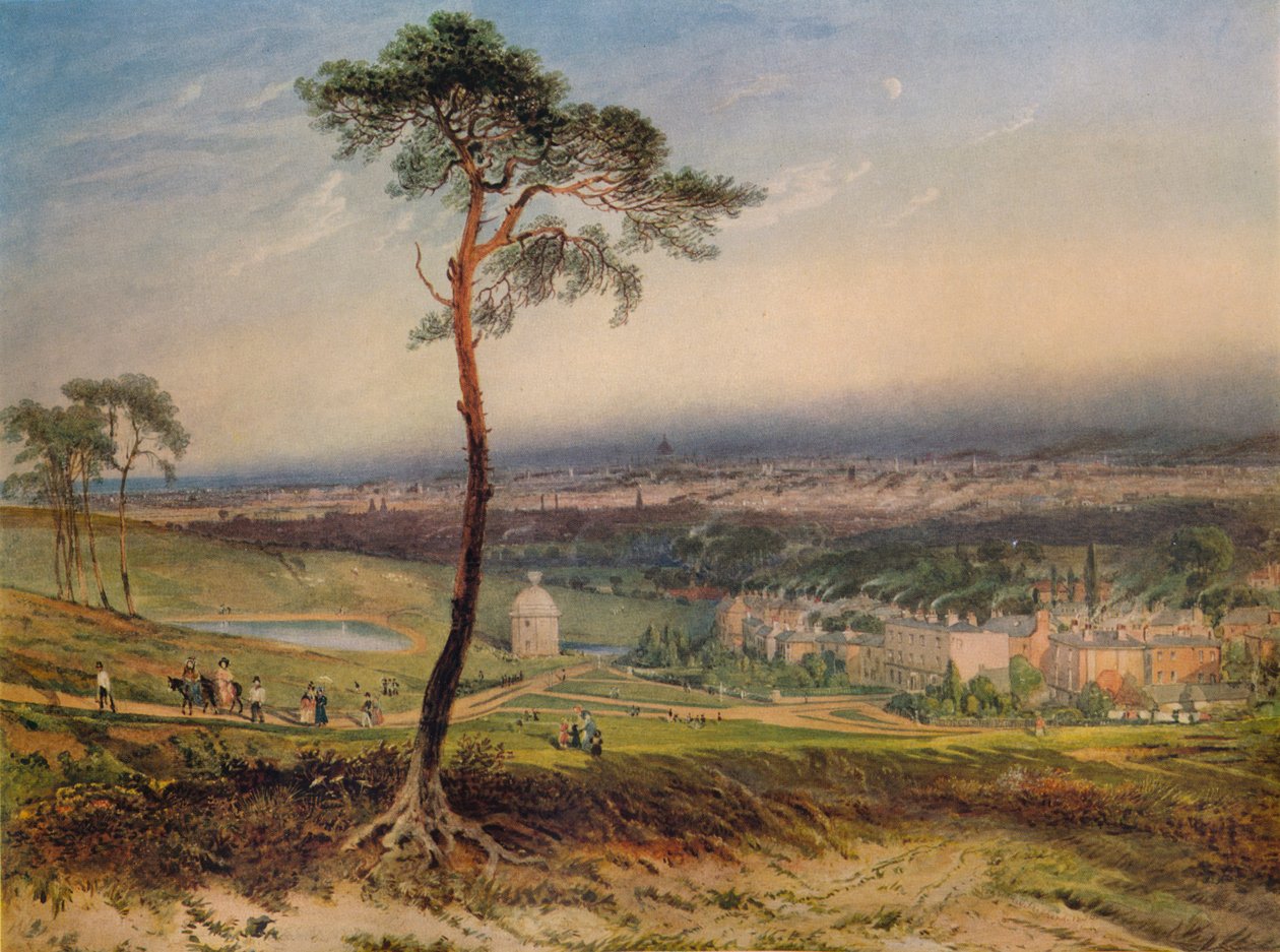 London, från Hampstead, 1834 av George Sidney Shepherd