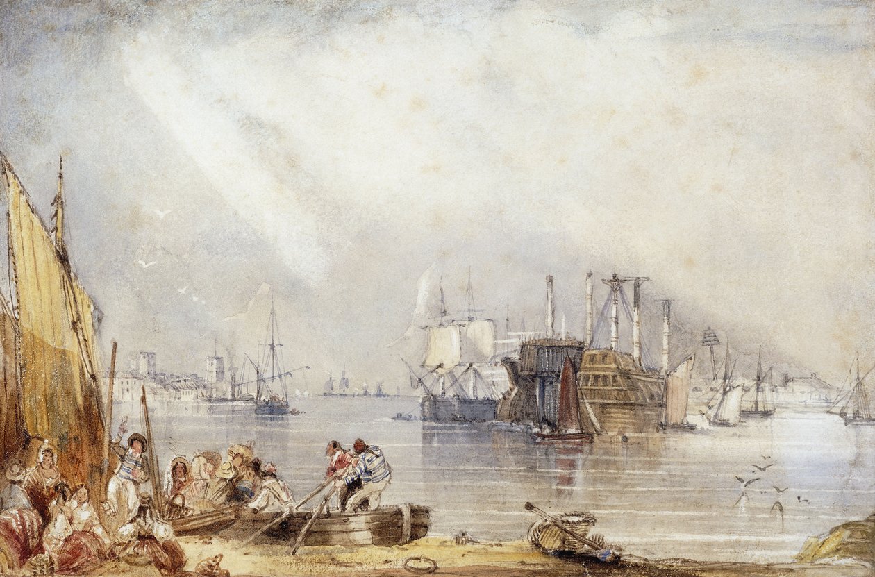 Portsmouth Harbour från Gosport, av George Sidney Shepherd