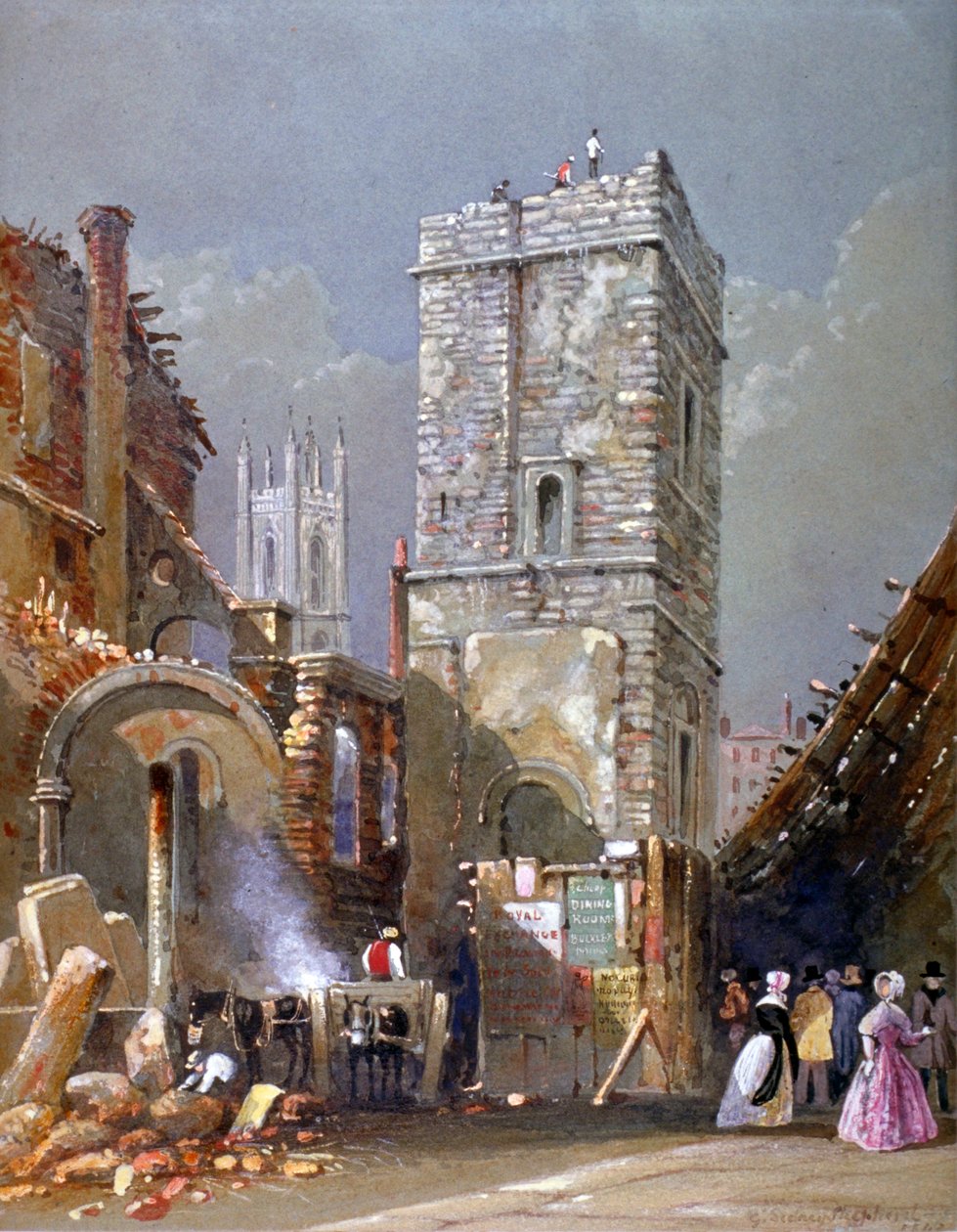 St Bartholomew-by-the-Exchange, City of London, 1842. av George Sidney Shepherd