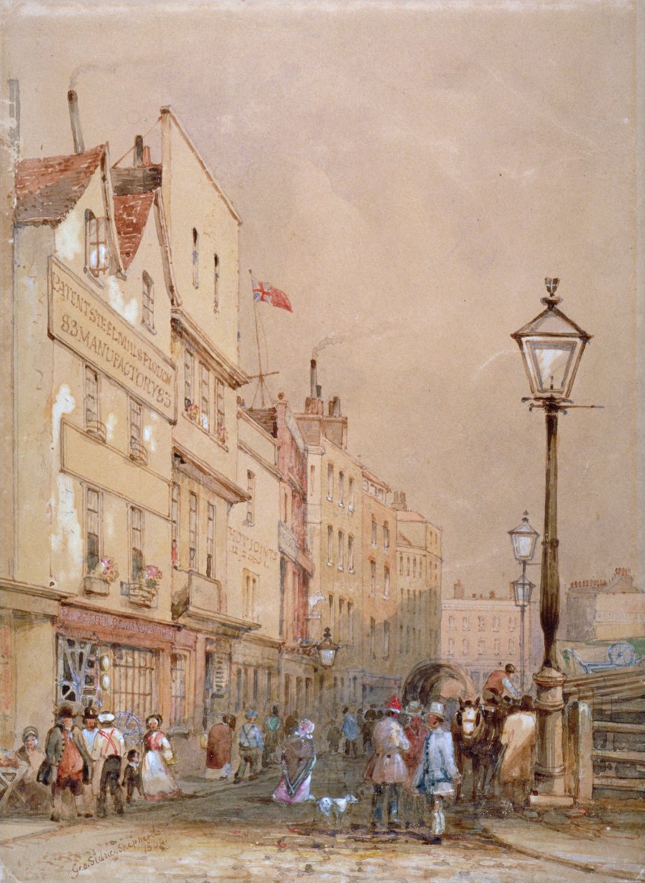 Utsikt över Smithfield Market, City of London, 1844. av George Sidney Shepherd