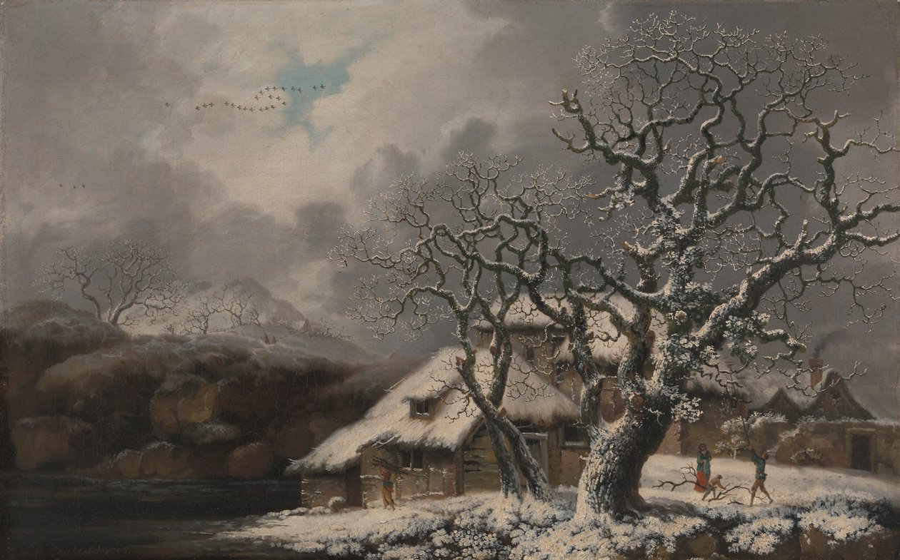 Ett vinterlandskap av George Smith