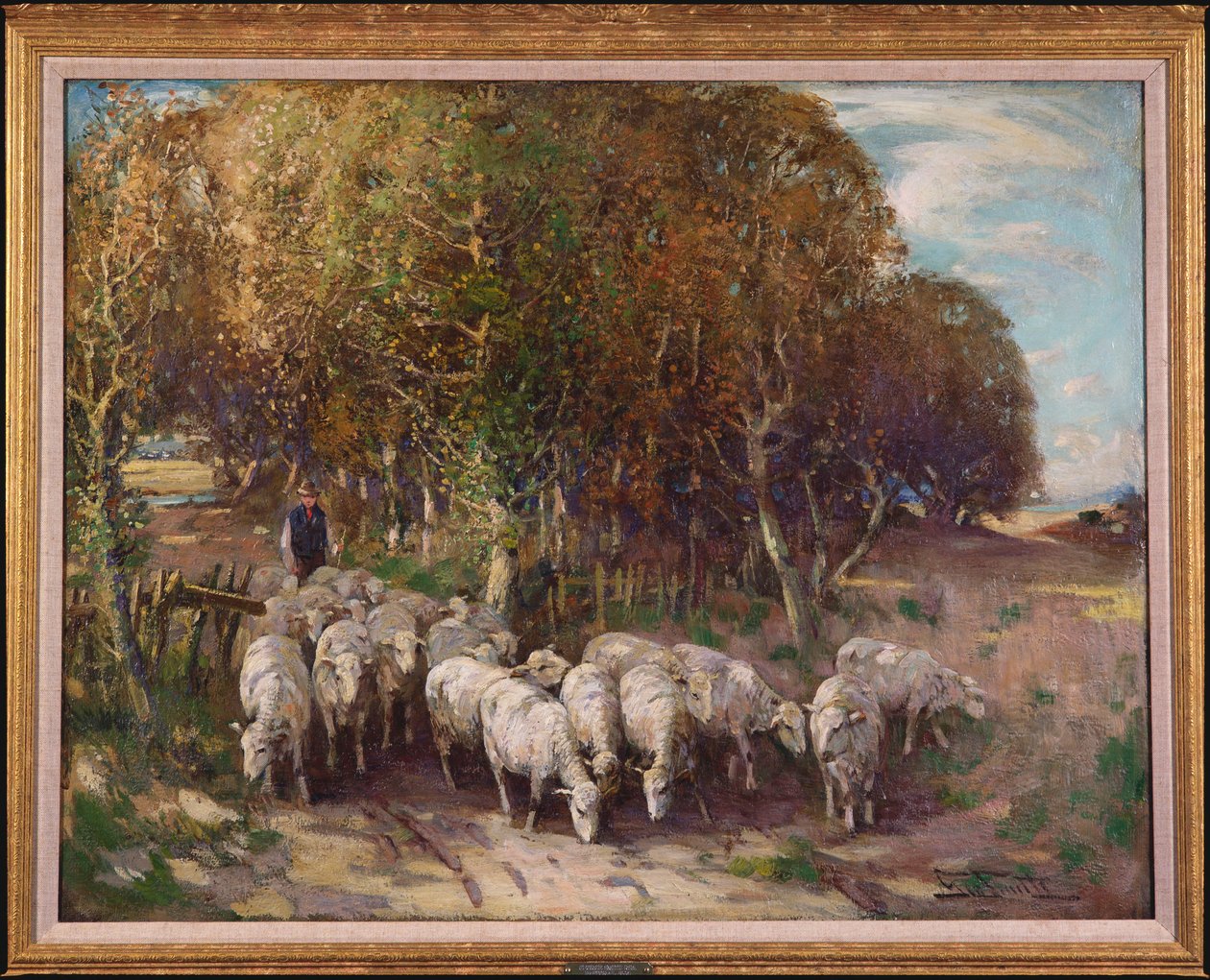 Driving the Flock (olja på duk) av George Smith