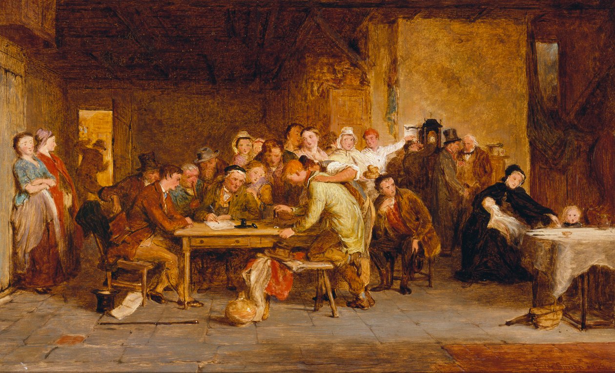 Skiss till "The Raffle", 1868 av George Smith