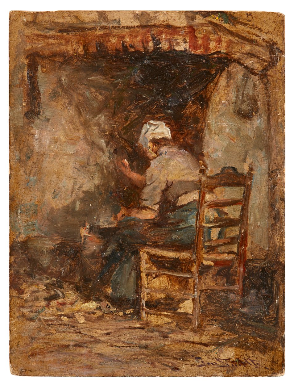 Skiss av en mjölkjungfru (olja ombord) av George Smith
