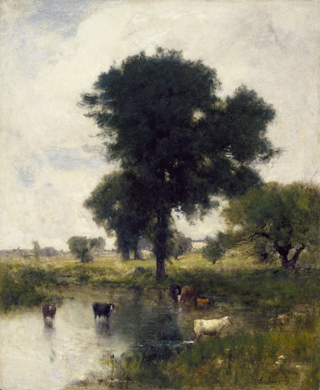 Boskap i pool (A Summer Landscape), 1880 av George Snr. Inness
