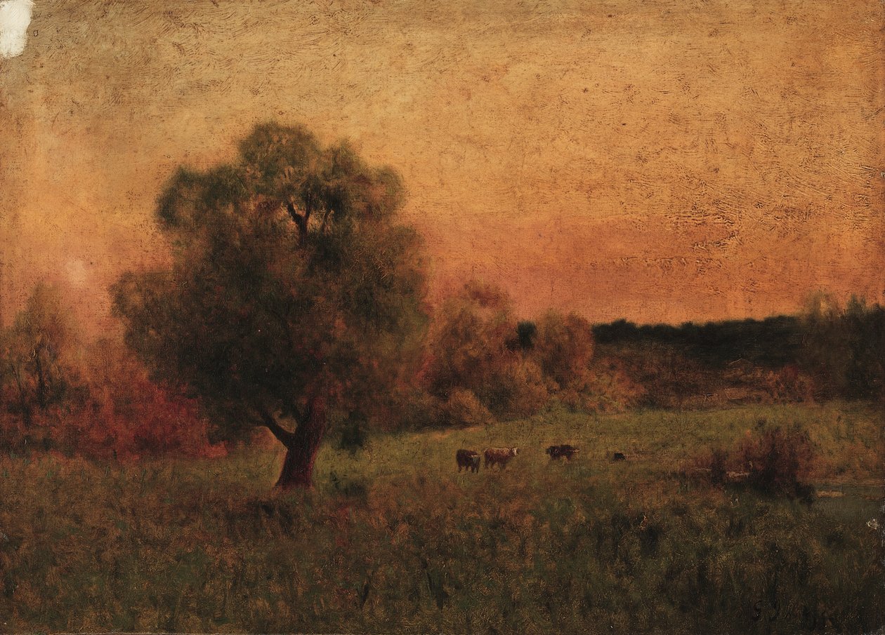 Kossor på ett fält (olja på duk) av George Snr. Inness