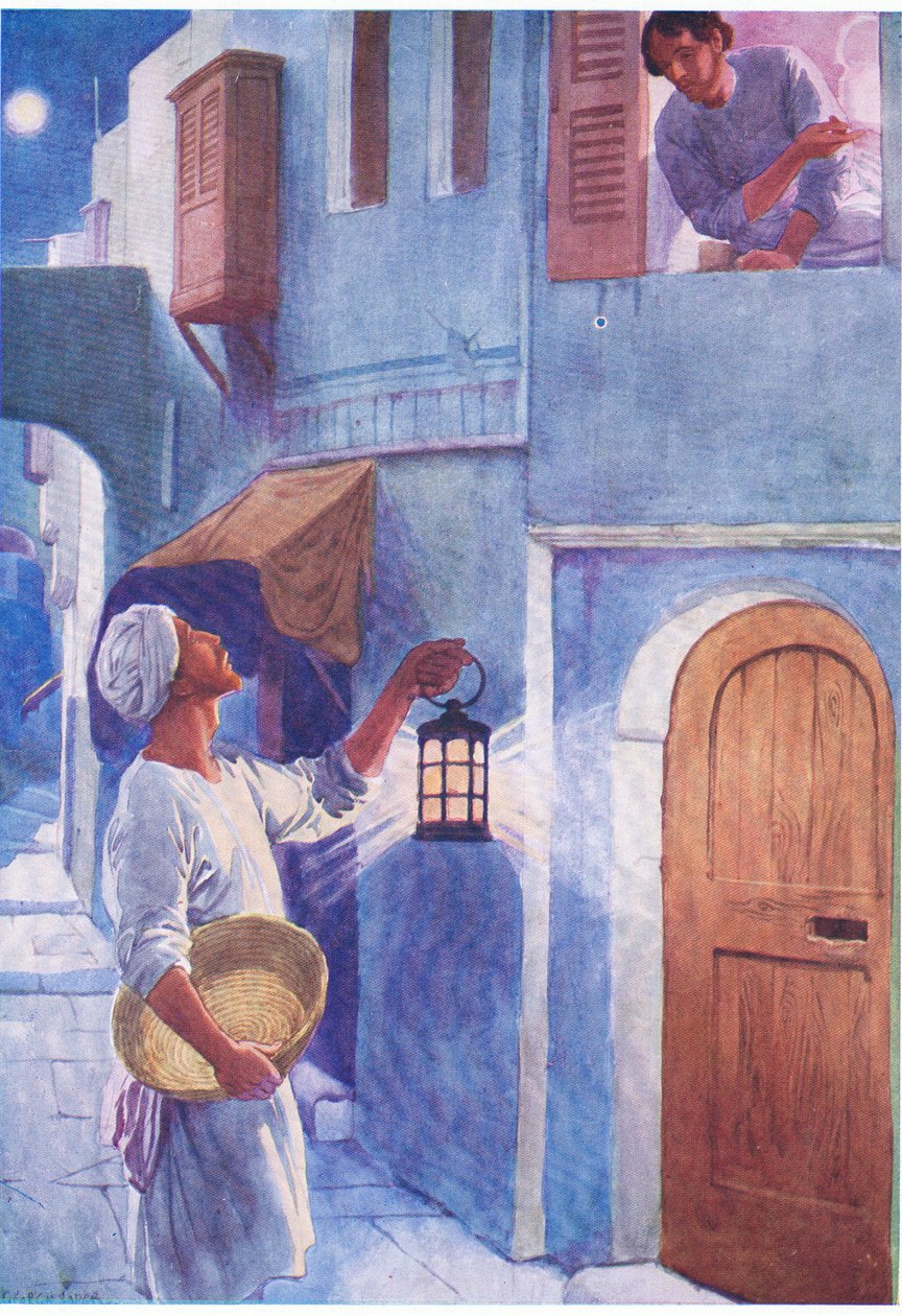 Den ovänliga grannen, från The Bible Picture Book utgiven av Thomas Nelson, c.1950 av George Soper