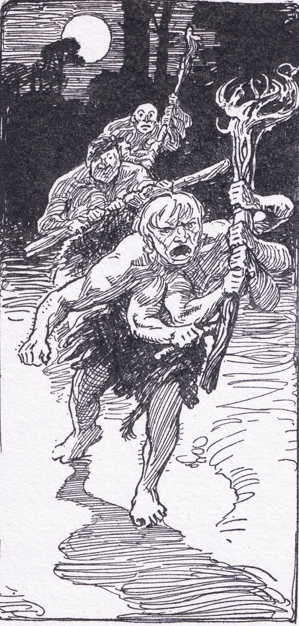 Medan de låg och sov kom de hemska männen ner, från The Heroes publicerad av George Allen och Unwin 1929 av George Soper