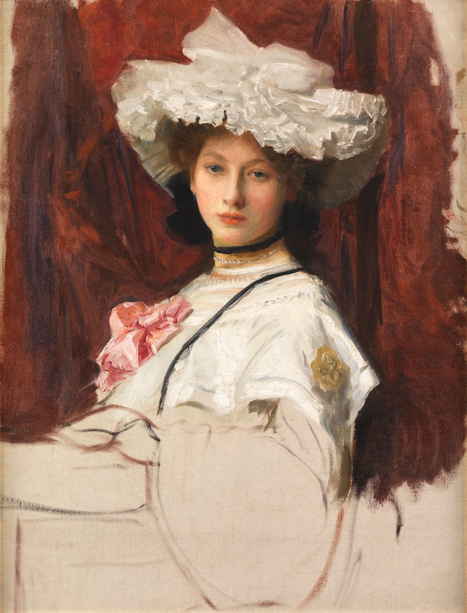 Porträttskiss (olja på duk) av George Spencer Watson