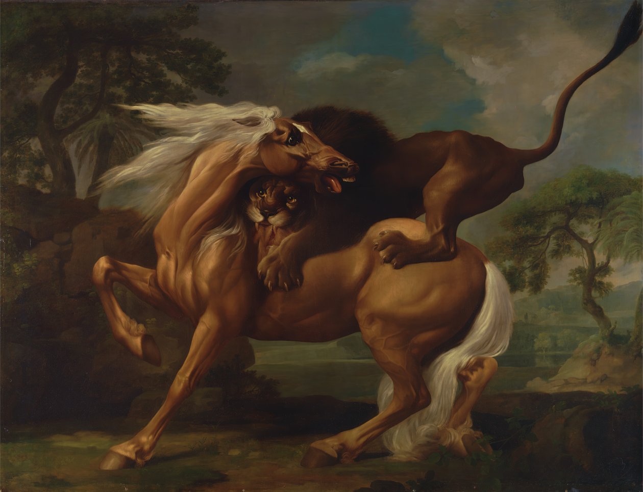 Ett lejon attackerar en häst, 1762. av George Stubbs