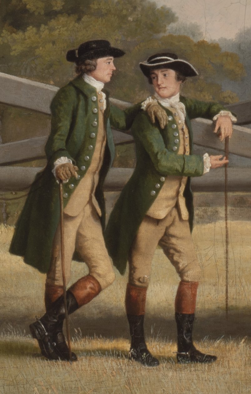 Detalj från William Henry Cavendish-Bentinck, 3:e hertig av Portland och hans yngre bror Lord Edward, 1767-68 (detalj av 3089923) av George Stubbs