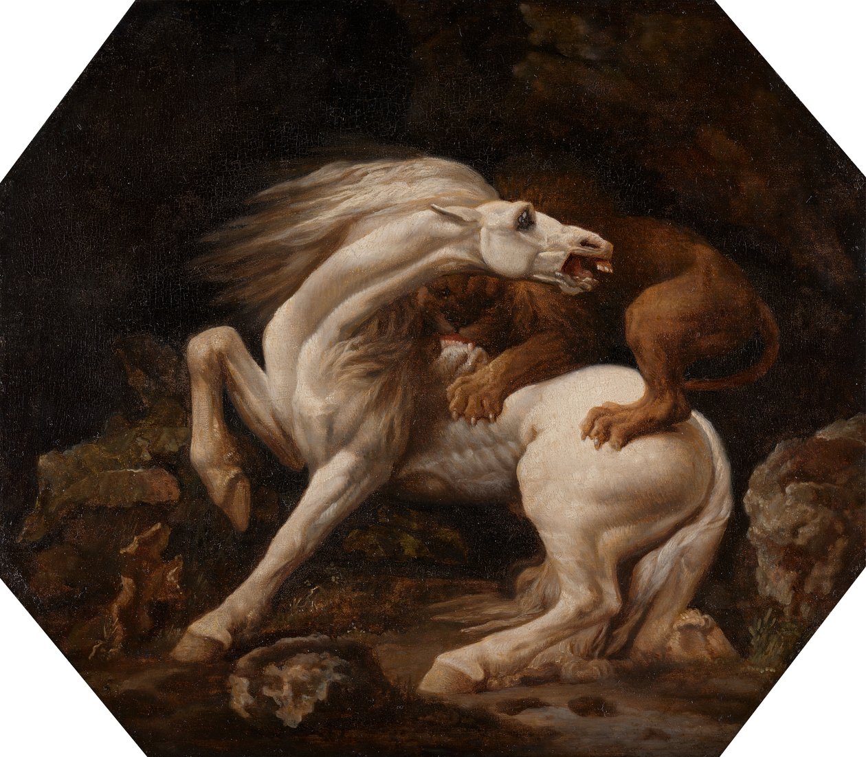 Häst attackerad av ett lejon Episod C, mellan 1768 och 1769. av George Stubbs