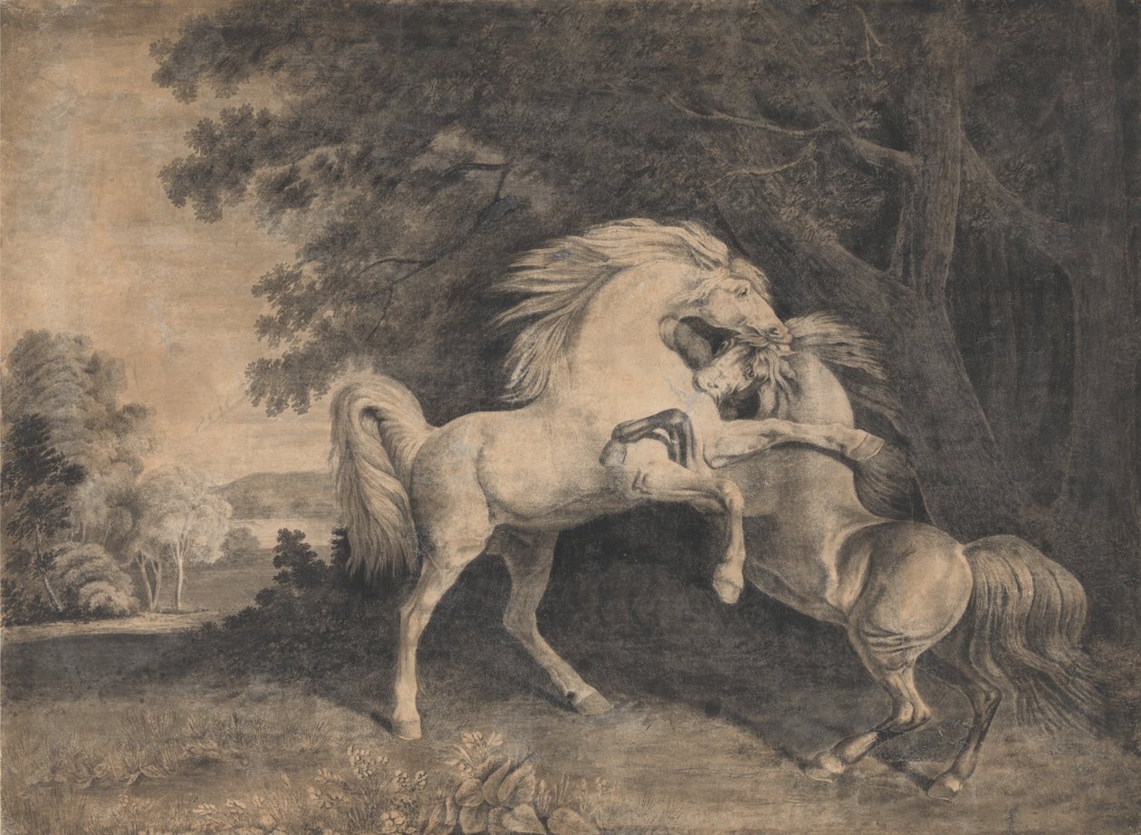 Hästar som slåss av George Stubbs