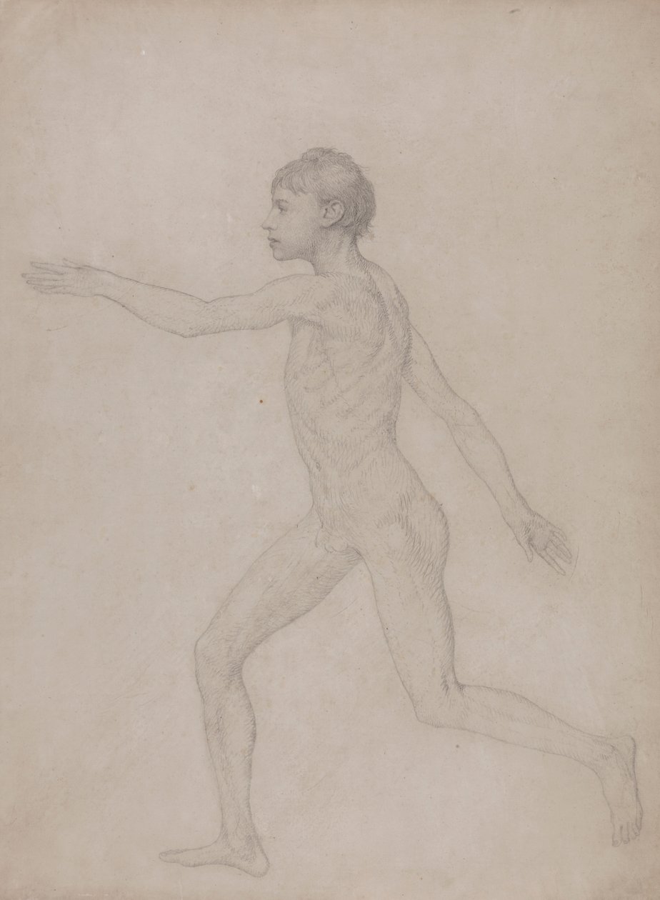 Människofigur, sidovy (preliminärt utkast till den slutliga studien för tabell VIII) av George Stubbs