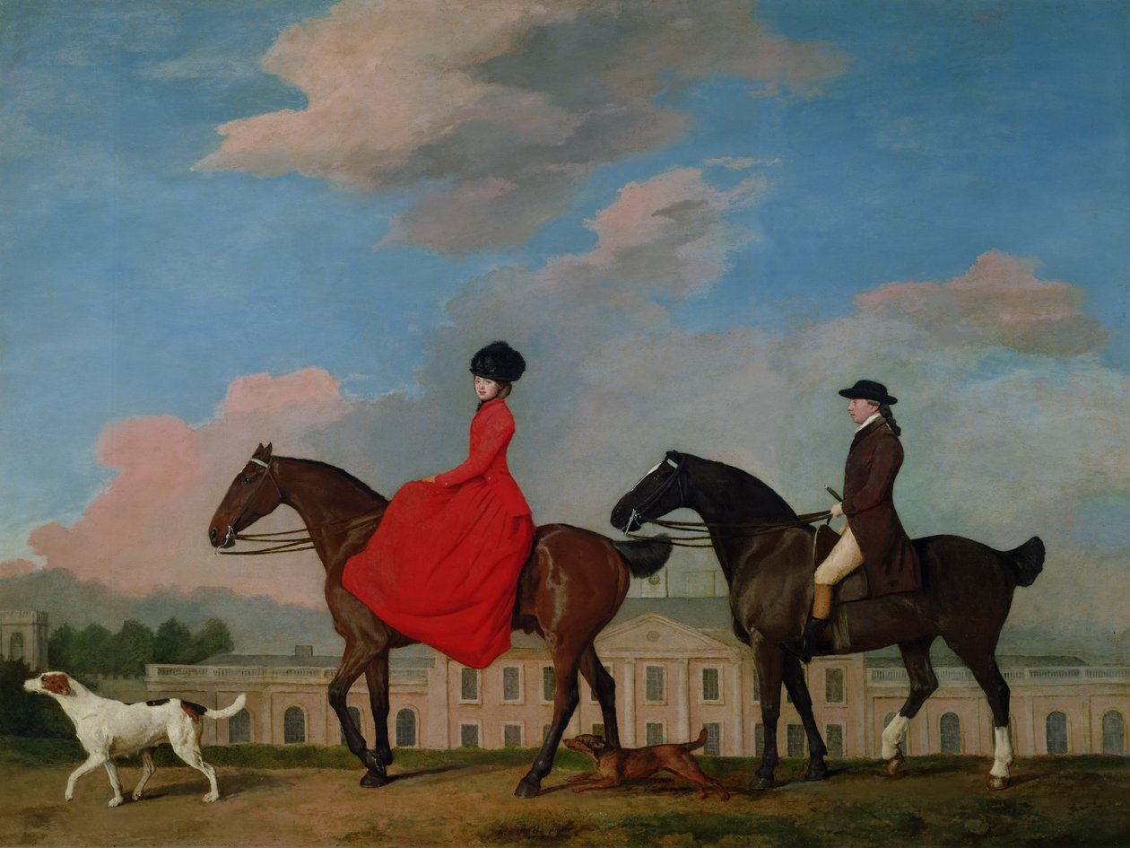 John och Sophia Musters rider i Colwick Hall, 1777 av George Stubbs