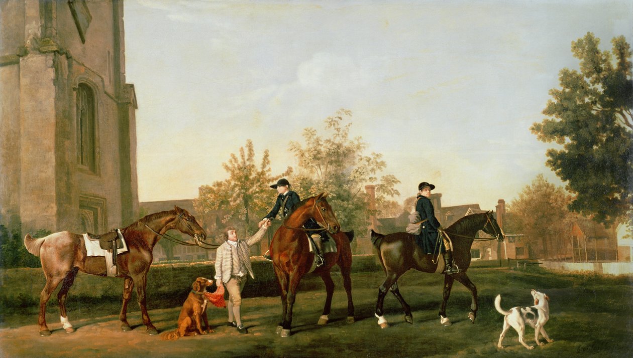 Lord Torringtons jakttjänare på väg från Southill, Bedfordshire, ca 1765-8 av George Stubbs