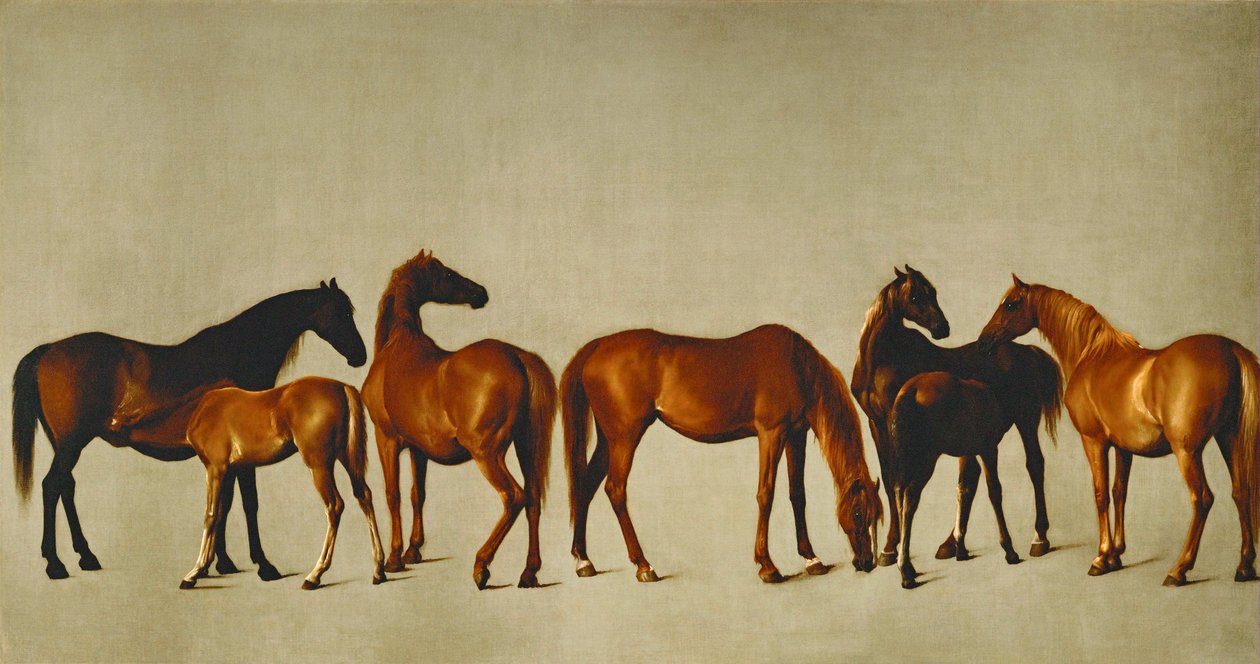 Ston och föl (olja på duk) av George Stubbs