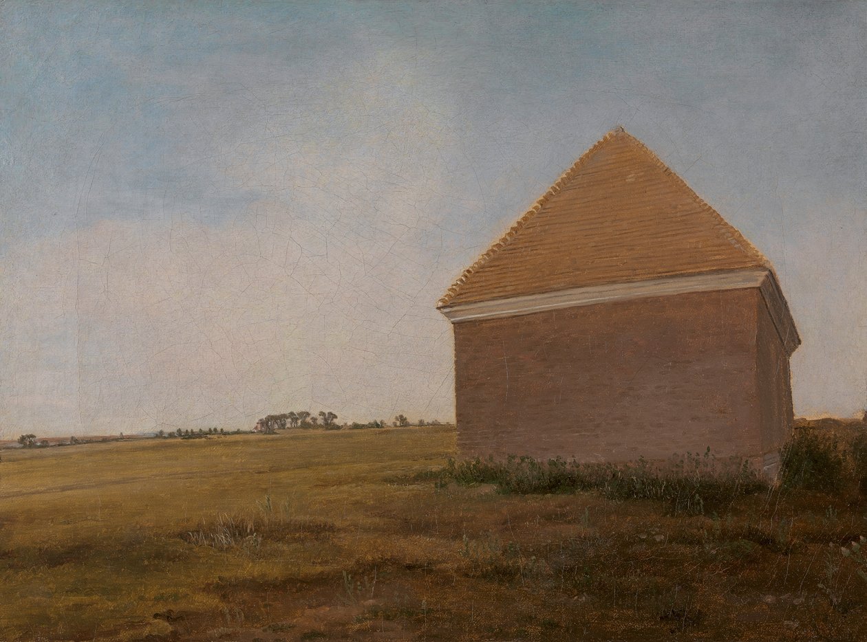 Newmarket Heath, med kungens stall som gnider hus vid slutet av Beacon Course av George Stubbs