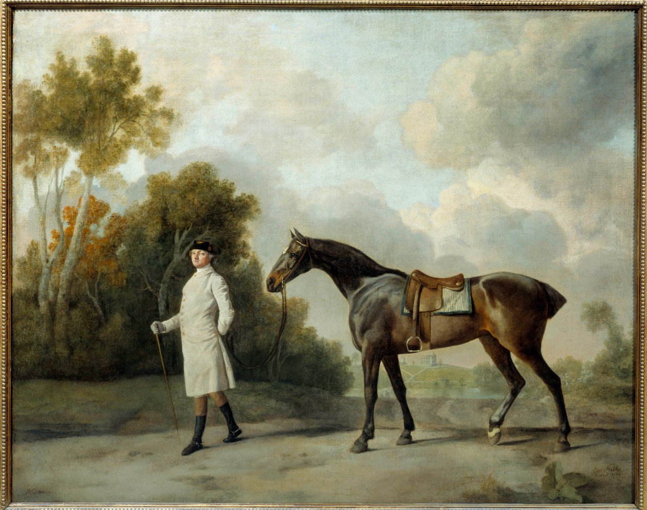 Porträtt av Assheton, Förste Viscount Curzon och hans sto Maria Målning av George Stubbs (1724-1806) Sön. 1x1,28 m av George Stubbs
