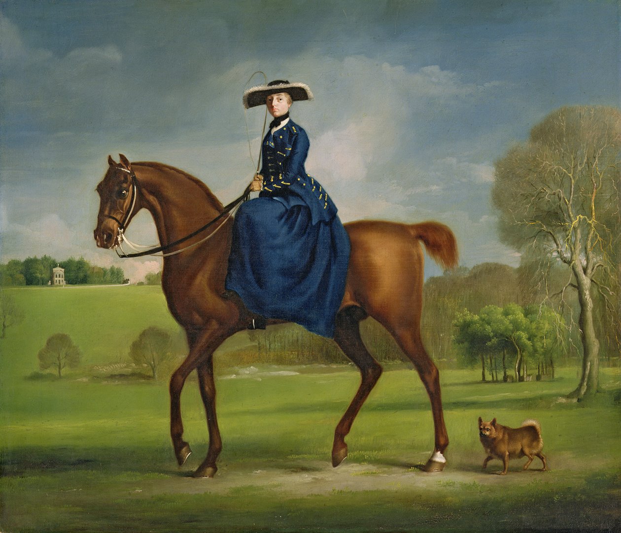 Grevinnan av Coningsby i Charlton-jaktens kostym, c.1760 av George Stubbs