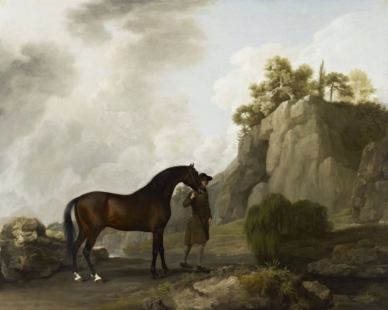 Markisen av Rockinghams arabhingst (under ledning av en hästskötare vid Creswell Crags) av George Stubbs