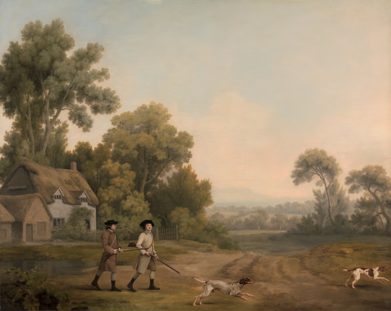 Two Gentlemen Going a Shooting, Two Gentlemen Out Shooting, 1768. av George Stubbs