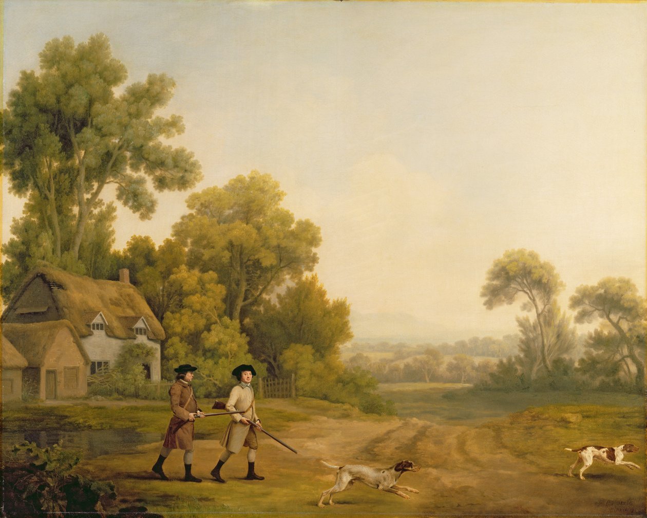 Two Gentlemen Going a Shooting (olja på duk) av George Stubbs