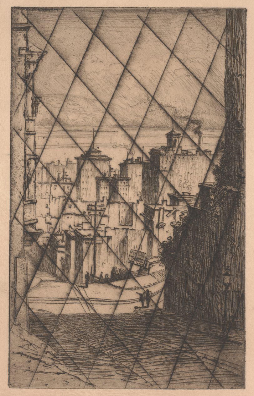 I San Francisco (inställd tallrik), ca 1911 (mezzotint) av George Taylor Plowman