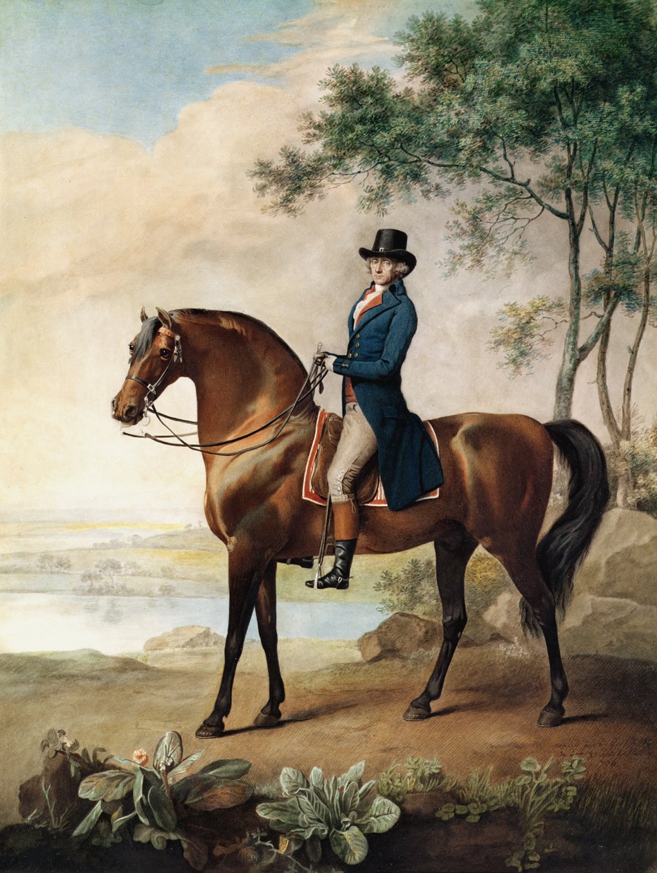 Warren Hastings Esq. på sin arabiska häst, efter en målning av George Stubbs av George Townley Stubbs