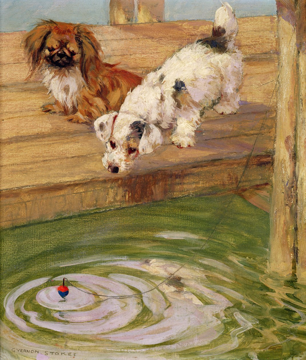 En Peke och en Terrier av George Vernon Stokes