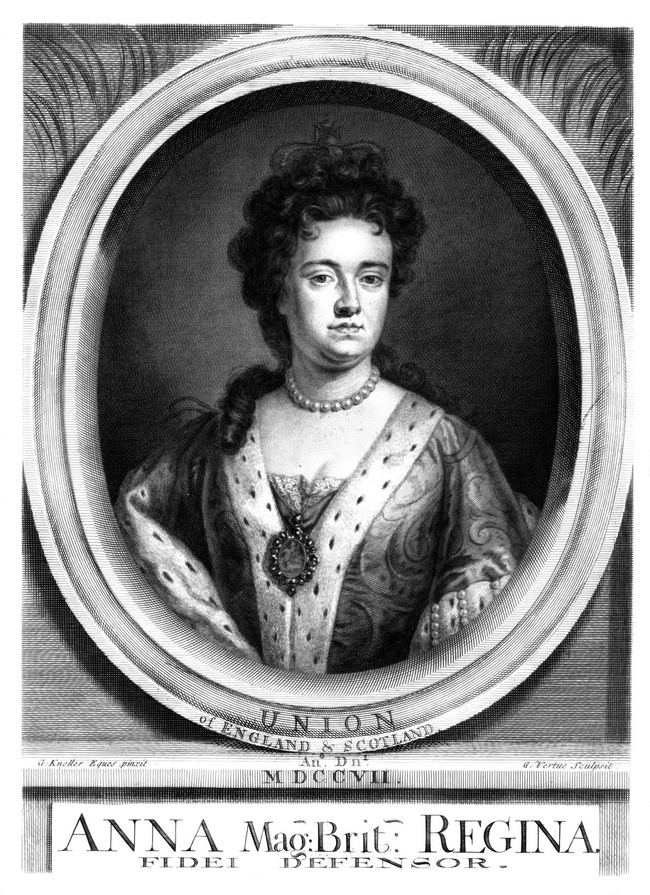 Anne, drottning av Storbritannien och Irland. av George Vertue
