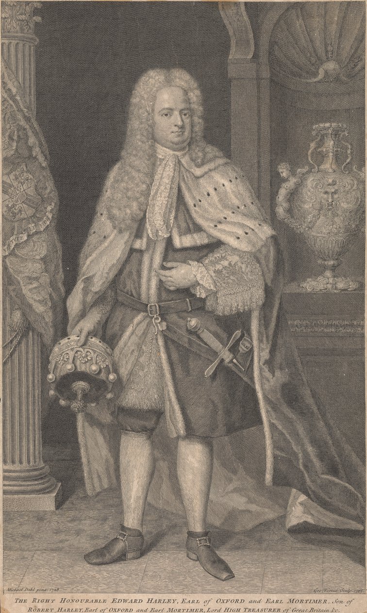 Edward Harley, 2nd Earl of Oxford och Earl of Mortimer av George Vertue