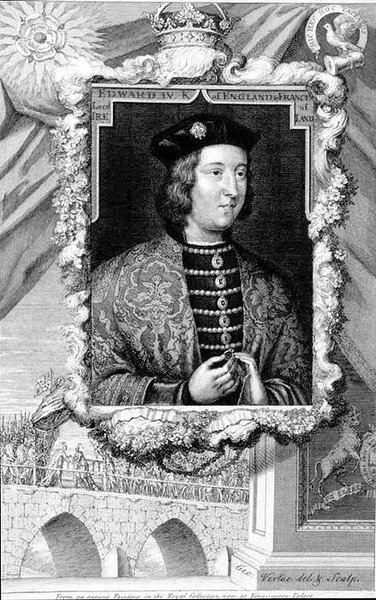 Edward IV (1442-83) Mfalme wa Uingereza kutoka 1461, baada ya picha katika Kensington Palace, iliyochongwa na msanii (mchonga)swed. av George Vertue