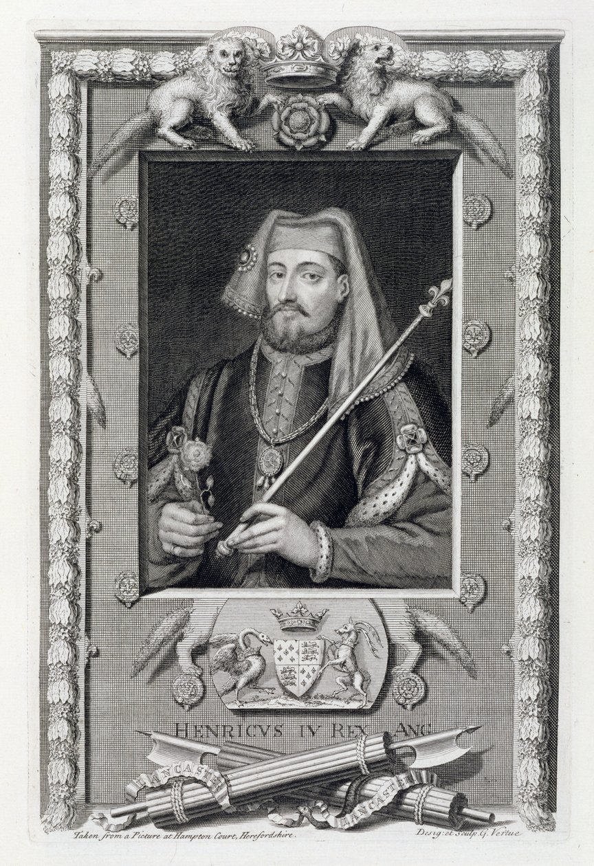Henrik IV (1367-1413) kung av England från 1399, efter en målning i Hampton Court, graverad av konstnären av George Vertue