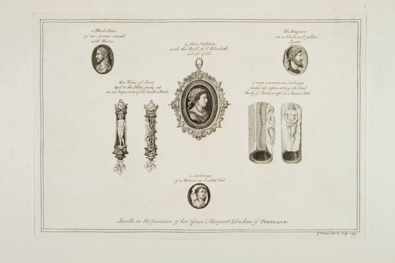 Juveler i ägo av Her Grace Margaret Duchess of Portland, 1749 av George Vertue