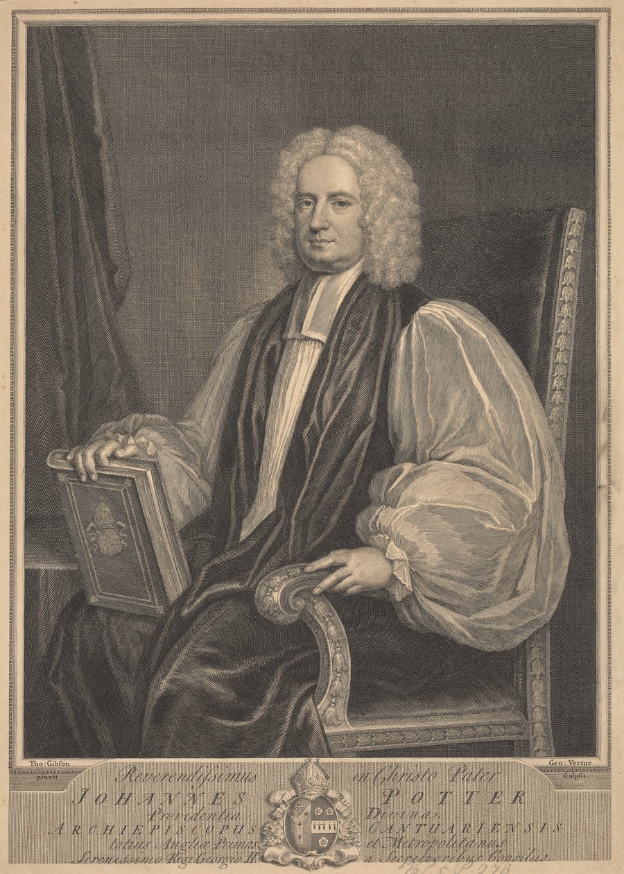 John Potter, ärkebiskop av Canterbury av George Vertue