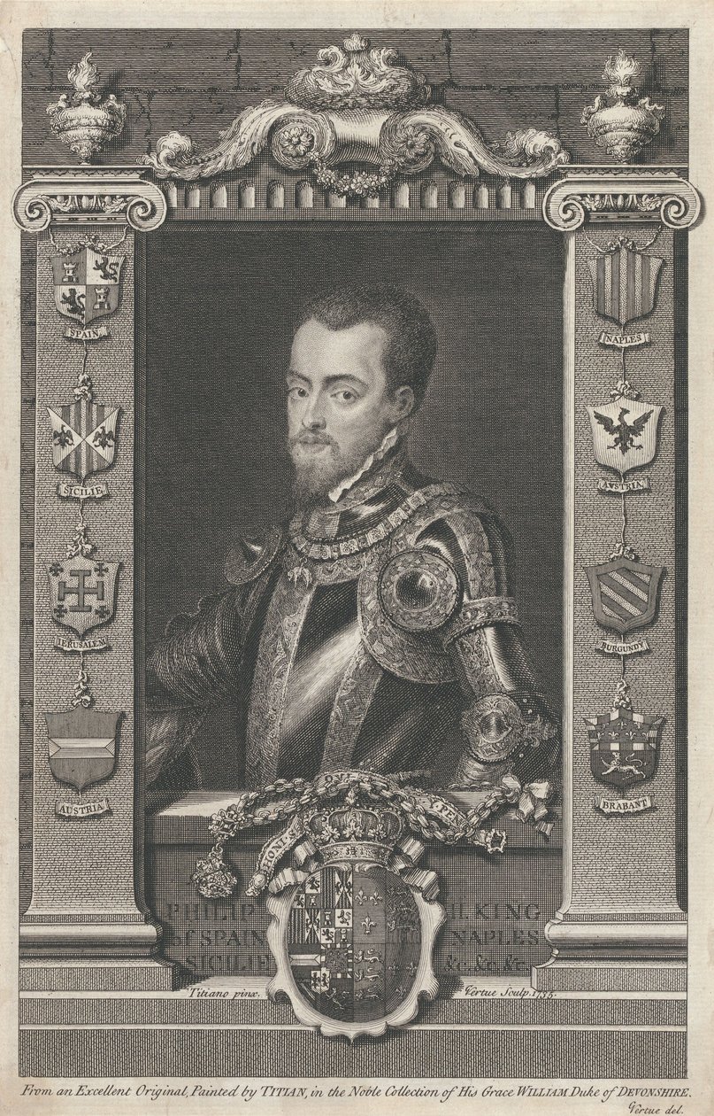 Filip II, kung av Spanien av George Vertue