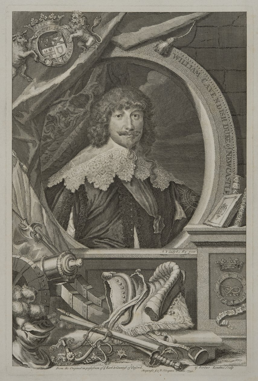 Porträtt av William Cavendish, 1:e hertig av Newcastle, 1739 av George Vertue