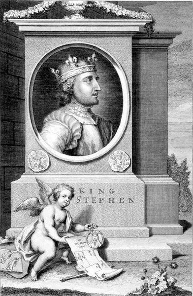 Stephen (c.1097-1154) kung av England, graverad av konstnären (gravyr) av George Vertue