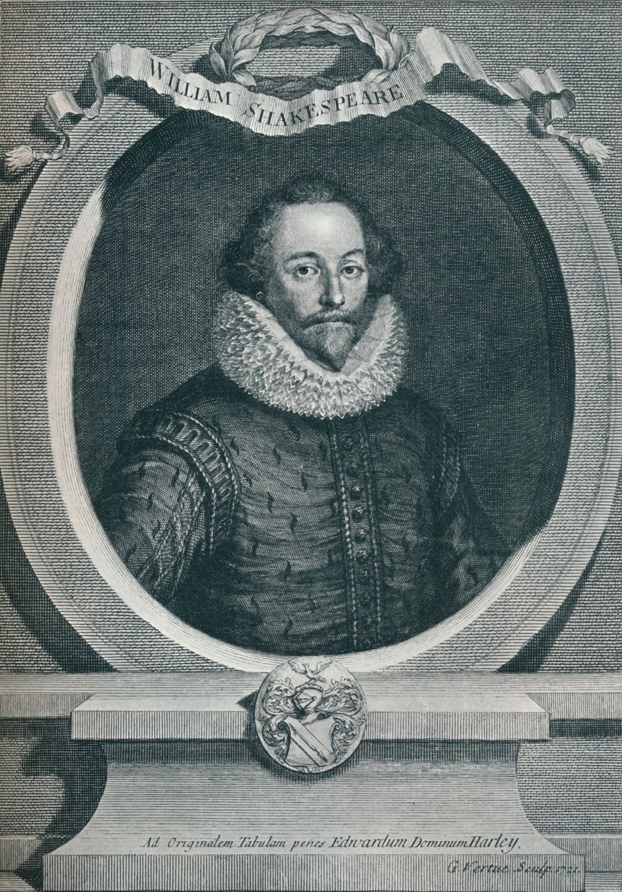 William Shakespeare 1564-1616, engelsk poet och dramatiker, 1721, 1913 av George Vertue