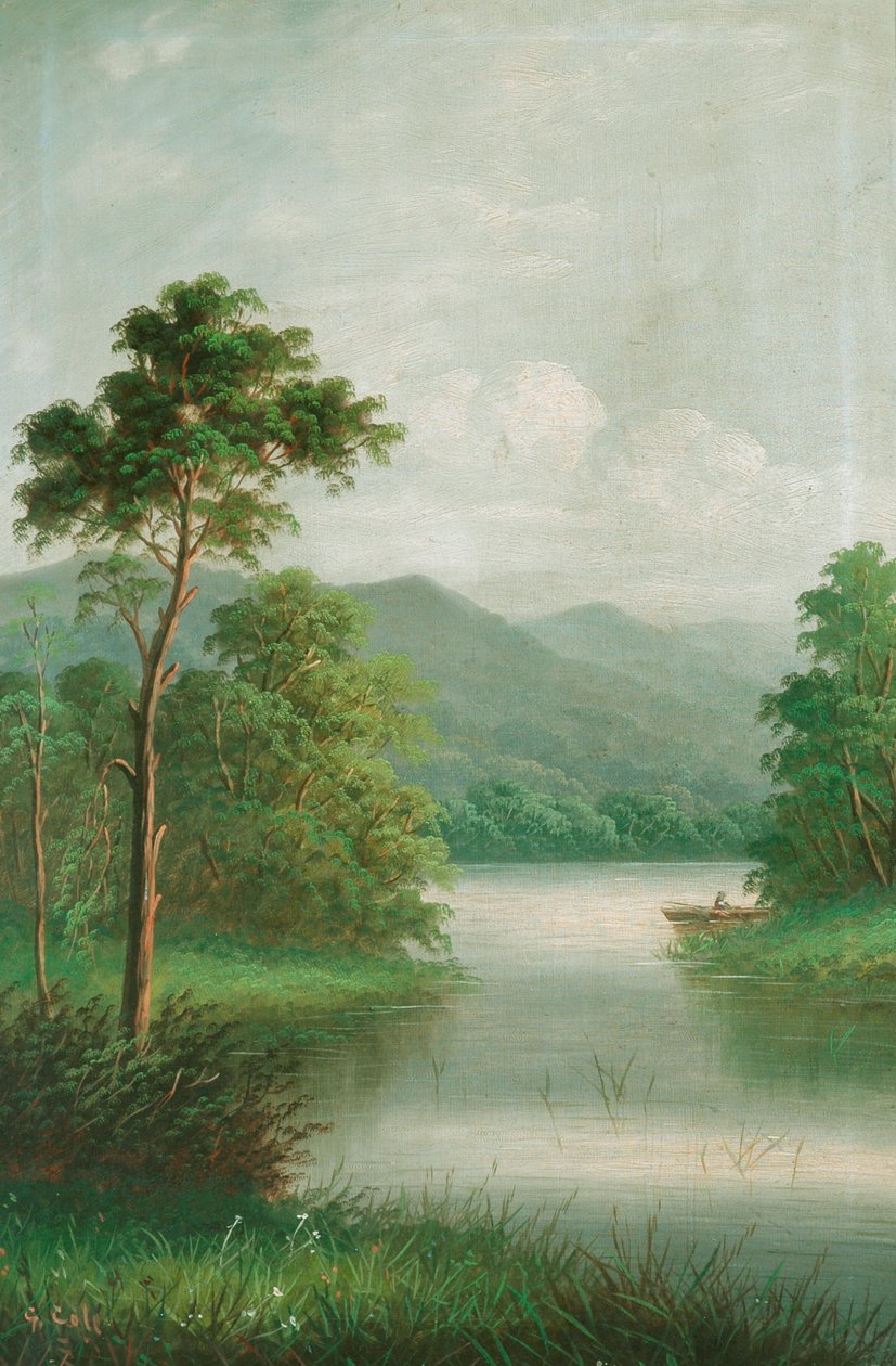 Båt på floden, 1801 av George Vicat Cole